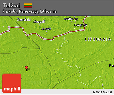 Physical 3D Map of Telžiai