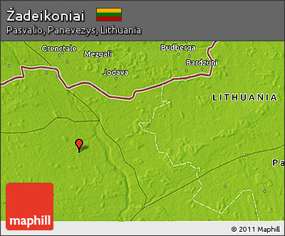 Physical 3D Map of Žadeikoniai