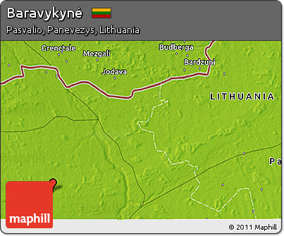 Physical 3D Map of Baravykynė