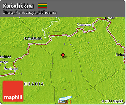 Physical 3D Map of Kašeliškiai