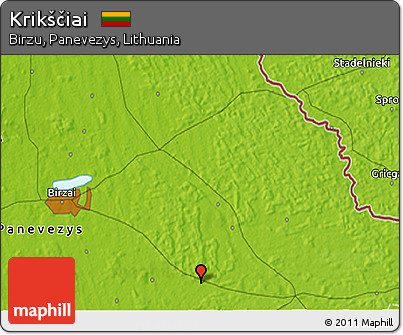 Physical 3D Map of Krikščiai