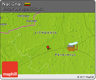 Physical 3D Map of Naciūnai