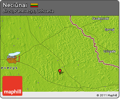 Physical 3D Map of Neciūnai