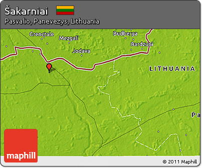 Physical 3D Map of Šakarniai