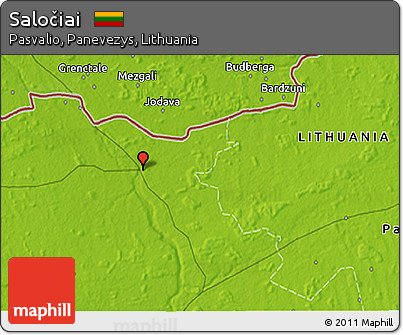 Physical 3D Map of Saločiai
