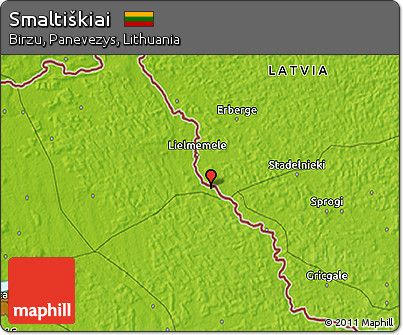 Physical 3D Map of Smaltiškiai