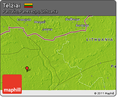 Physical 3D Map of Telžiai