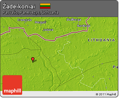 Physical 3D Map of Žadeikoniai