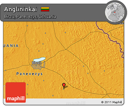 Political 3D Map of Anglininkai