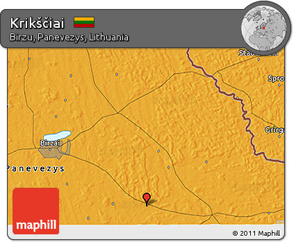 Political 3D Map of Krikščiai