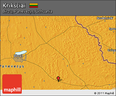 Political 3D Map of Krikščiai