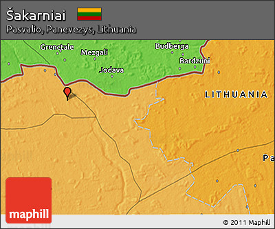 Political 3D Map of Šakarniai