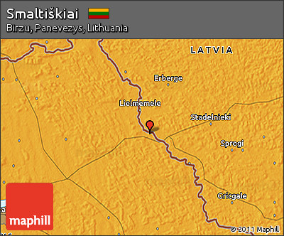 Political 3D Map of Smaltiškiai