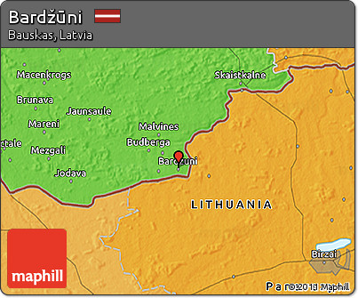 Political 3D Map of Bardžūni