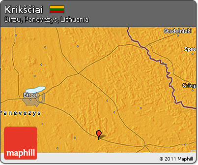Political 3D Map of Krikščiai