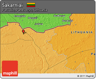 Political 3D Map of Šakarniai