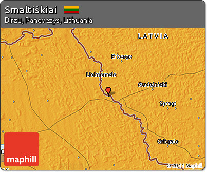 Political 3D Map of Smaltiškiai