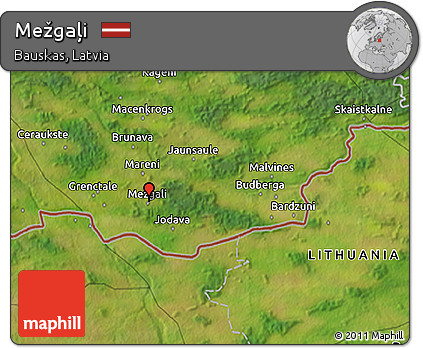 Satellite 3D Map of Mežgaļi