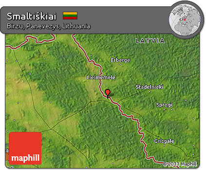 Satellite 3D Map of Smaltiškiai