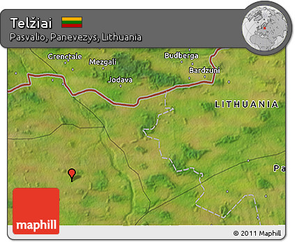 Satellite 3D Map of Telžiai
