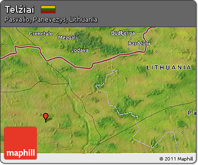 Satellite 3D Map of Telžiai