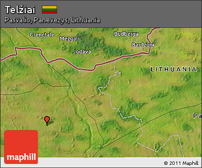 Satellite 3D Map of Telžiai