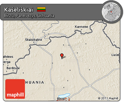 Shaded Relief 3D Map of Kašeliškiai