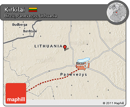 Shaded Relief 3D Map of Kirkilai