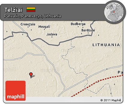 Shaded Relief 3D Map of Telžiai