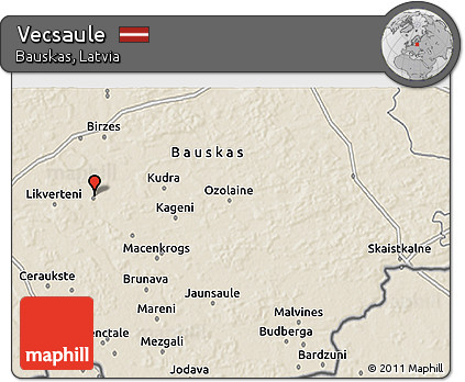 Shaded Relief 3D Map of Vecsaule
