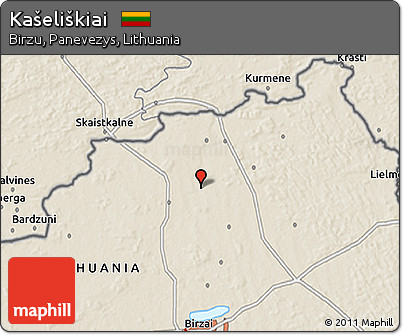 Shaded Relief 3D Map of Kašeliškiai