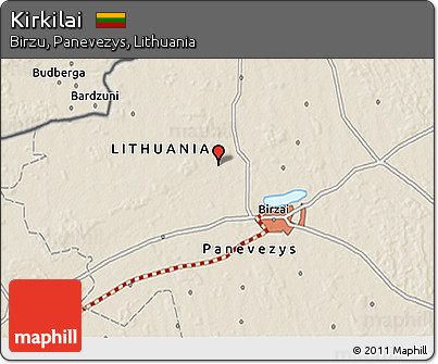 Shaded Relief 3D Map of Kirkilai