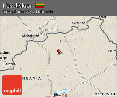 Shaded Relief 3D Map of Kašeliškiai