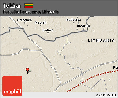 Shaded Relief 3D Map of Telžiai