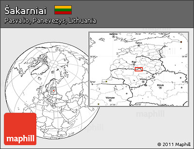Blank Location Map of Šakarniai