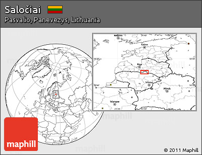 Blank Location Map of Saločiai