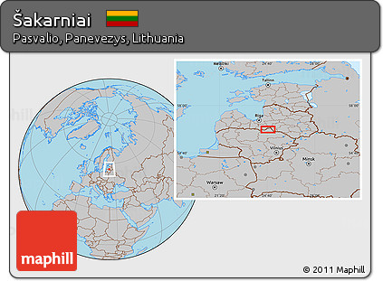 Gray Location Map of Šakarniai