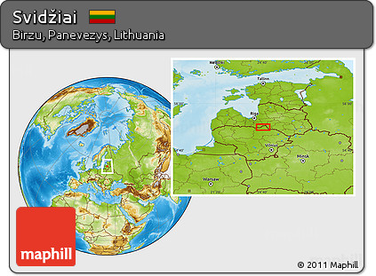 Physical Location Map of Svidžiai
