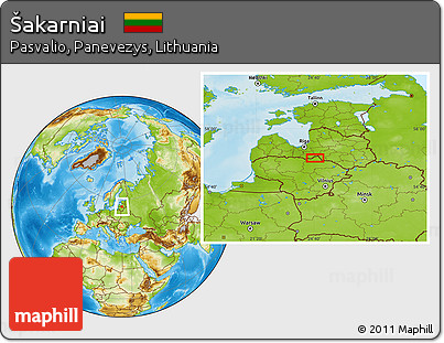 Physical Location Map of Šakarniai