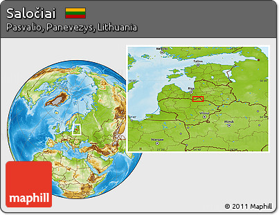 Physical Location Map of Saločiai