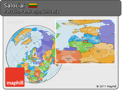 Political Location Map of Saločiai