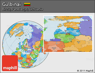 Political Location Map of Gulbinai