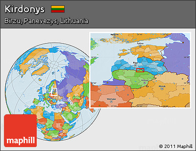 Political Location Map of Kirdonys