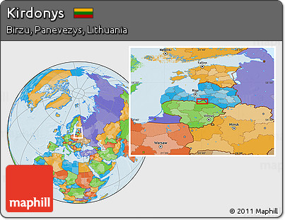 Political Location Map of Kirdonys