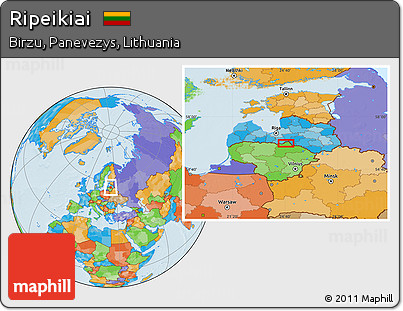 Political Location Map of Ripeikiai