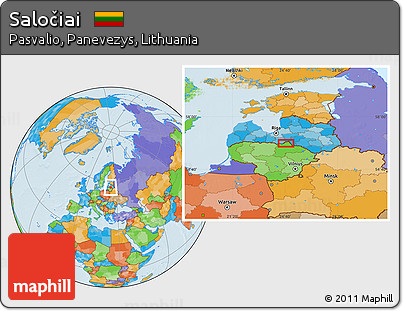 Political Location Map of Saločiai