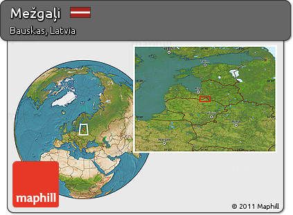 Satellite Location Map of Mežgaļi