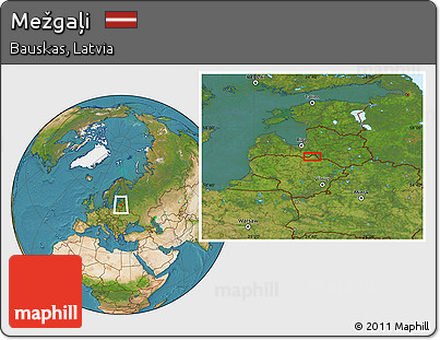 Satellite Location Map of Mežgaļi