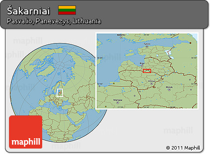 Savanna Style Location Map of Šakarniai