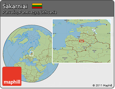 Savanna Style Location Map of Šakarniai